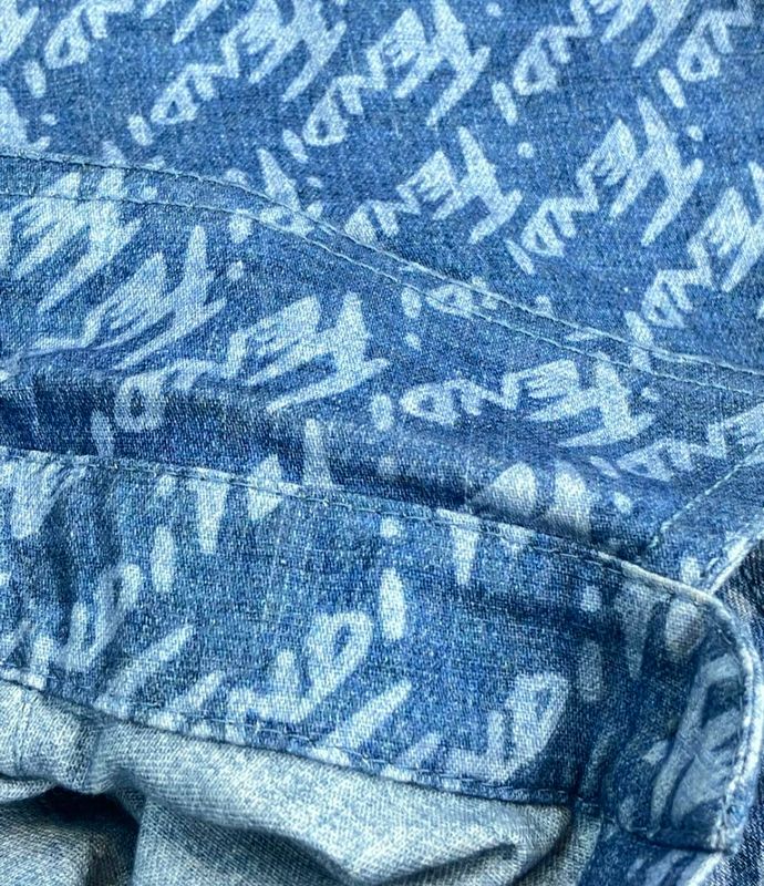 Fendi Short Sleeve Shirt Denim Women's Size 36 (XS) Fendi