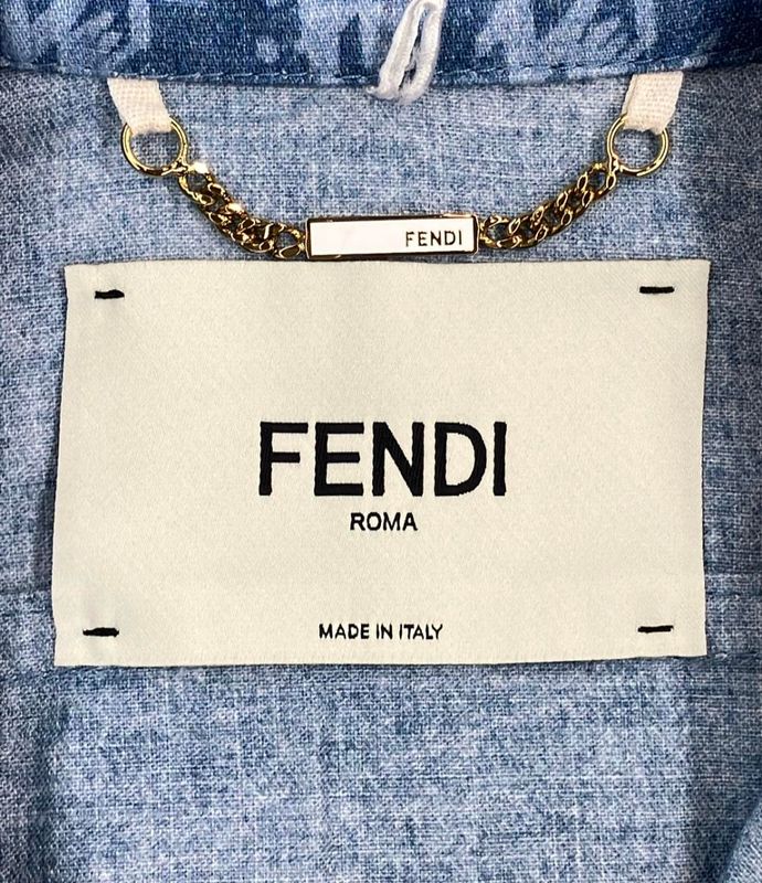 Fendi Short Sleeve Shirt Denim Women's Size 36 (XS) Fendi