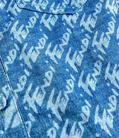 Fendi Short Sleeve Shirt Denim Women's Size 36 (XS) Fendi