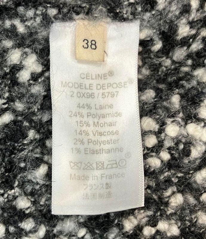 Celine Wool Jacket Deformed Asymmetrical 20x96 5797 Women's SIZE 38 (M) Celine