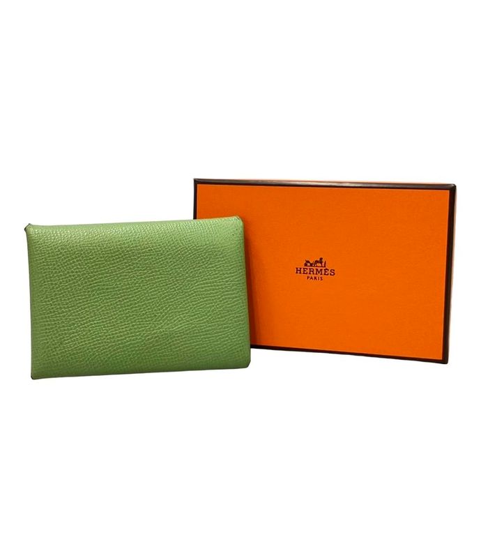 Hermes Card Case Coin Case U Engraved Silver Hardware Galvi Duo Women Men Hermes