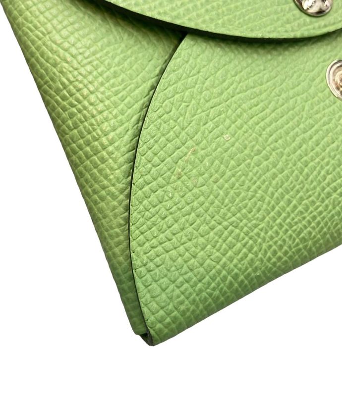 Hermes Card Case Coin Case U Engraved Silver Hardware Galvi Duo Women Men Hermes