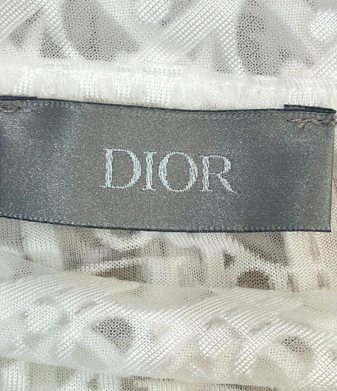 Christian Dior Short Sleeve T-shirt See Through Logo 923j615a0537 Women's SIZE