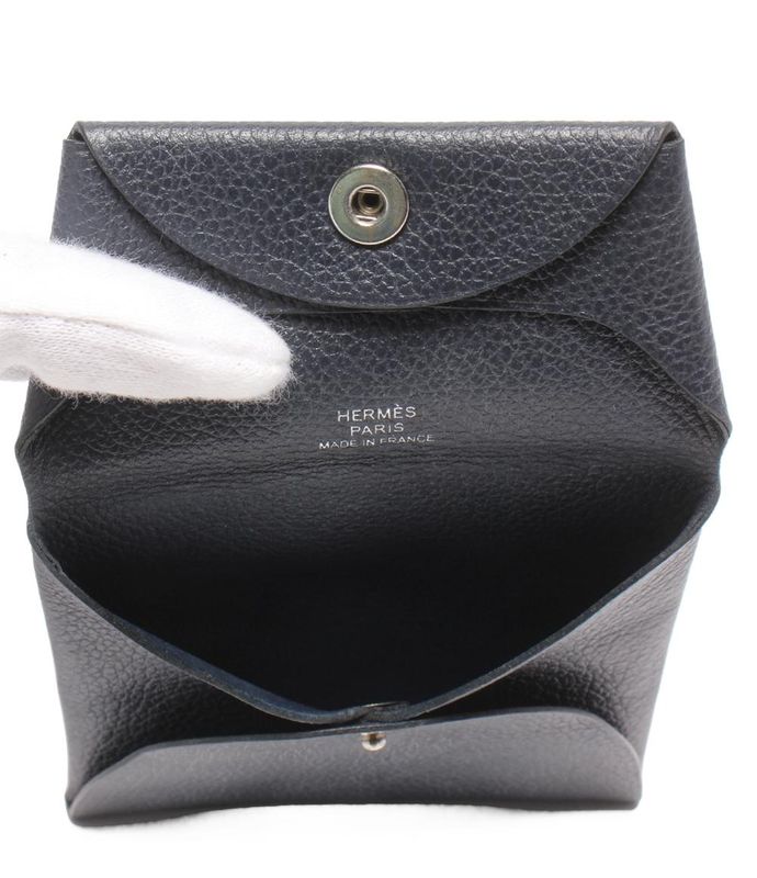 Hermes Coin Case Y Engraved Silver Hardware Bastia Women's Hermes