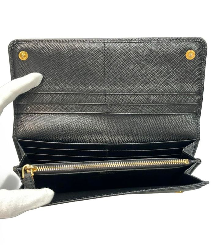 Prada Long Wallet Saffiano Metal Oro 1m1132 Ladies Prada