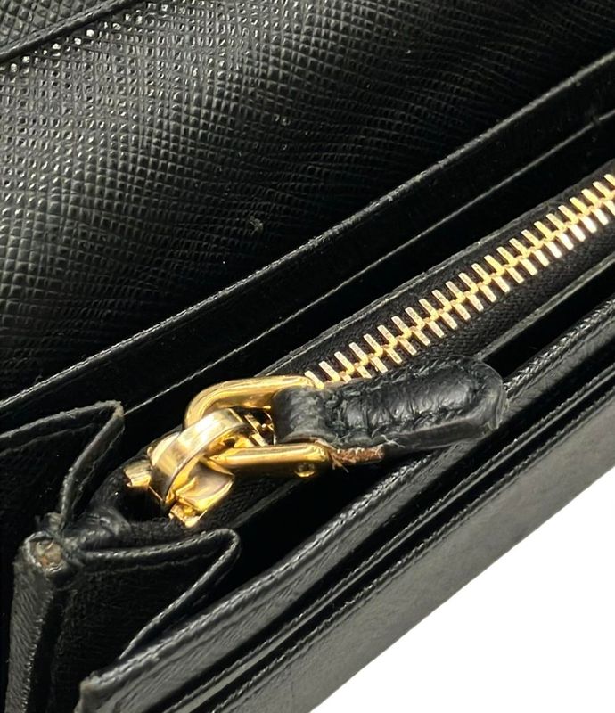 Prada Long Wallet Saffiano Metal Oro 1m1132 Ladies Prada