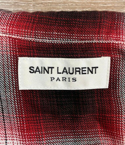 Saint Laurent 15aw Regular Collar Check Shirt 398063 Men's Size M Saint Laurent