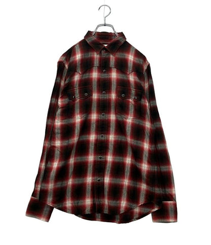 Saint Laurent 15aw Regular Collar Check Shirt 398063 Men's Size M Saint Laurent