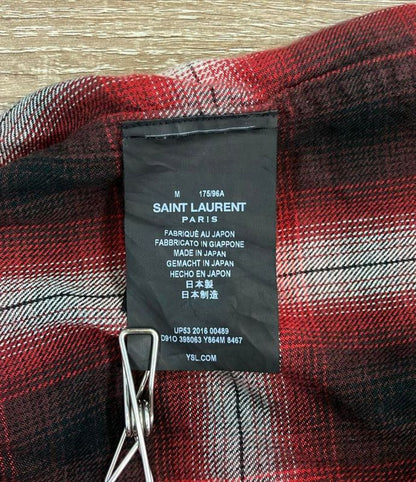 Saint Laurent 15aw Regular Collar Check Shirt 398063 Men's Size M Saint Laurent