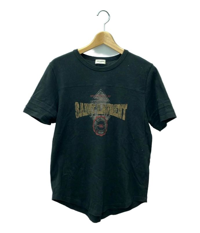 Saint Laurent Short Sleeve T-Shirt Damaged Ty74 673411 Y36lw 1050 Men's Size XS