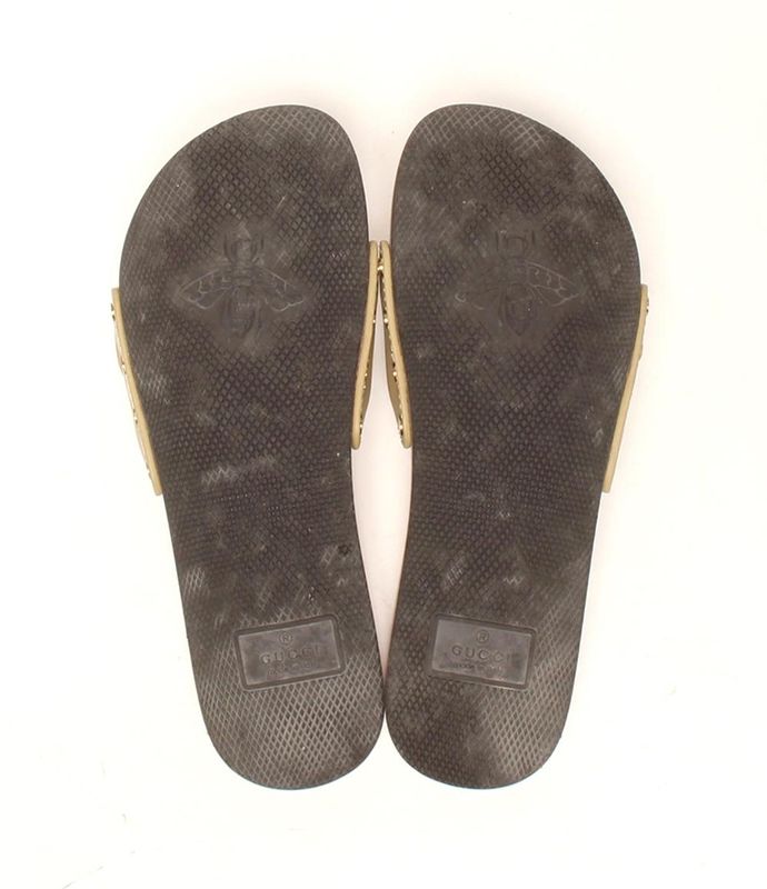 Gucci Wood Slide Sandals Interlocking Women's Size 37 (L) Gucci