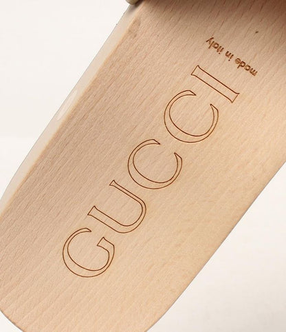 Gucci Wood Slide Sandals Interlocking Women's Size 37 (L) Gucci