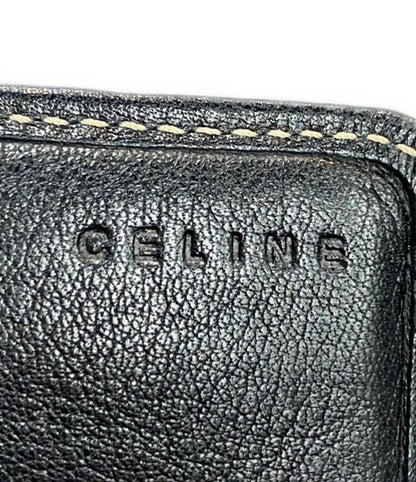 Celine Bifold Long Wallet Macadam Pattern Canvas Scuff Zipper Women's Celine