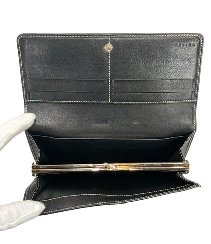 Celine Bifold Long Wallet Macadam Pattern Canvas Scuff Zipper Women's Celine