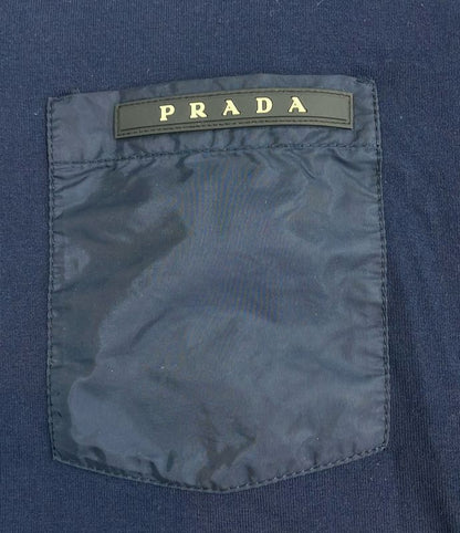 Prada Rubber Logo Nylon Pocket V-neck T-shirt Men's SIZE S Prada