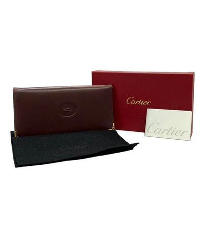 Cartier Bifold Long Wallet Leather Must Line Ladies Cartier
