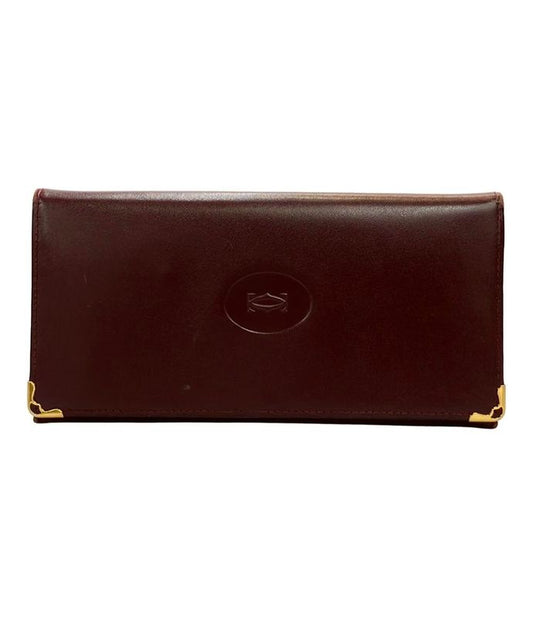 Cartier Bifold Long Wallet Leather Must Line Ladies Cartier