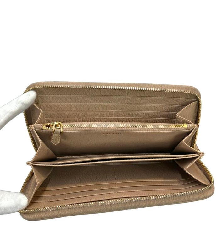 Prada Round Zipper Long Wallet 1ml506 QWA F0770 Women Prada