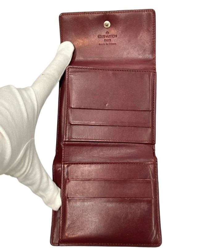 Louis Vuitton W Hook Trifold Wallet Monogram Matte Porte Monet Bier Carte Cles