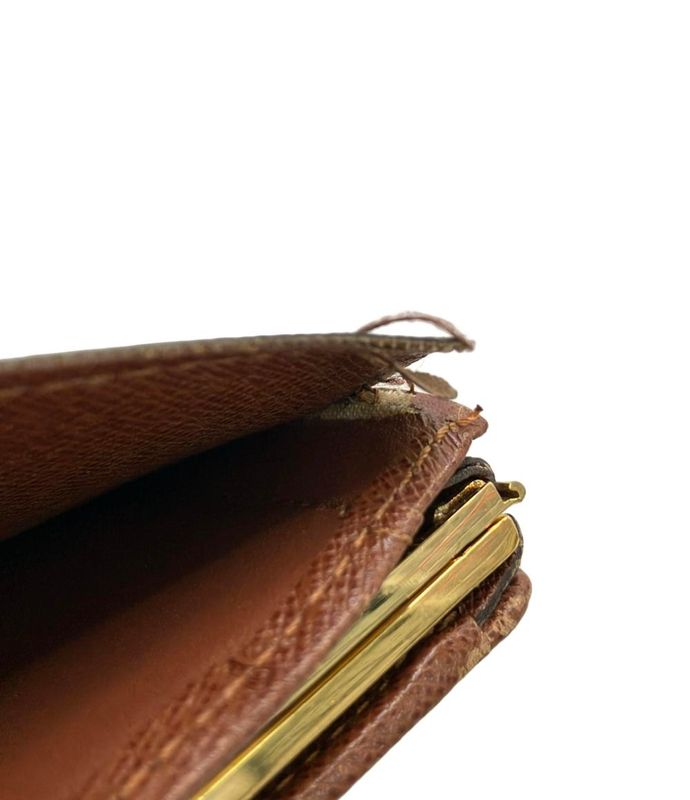 Louis Vuitton Bifold Wallet Clasp Canvas Monogram M61674 Women Louis Vuitton