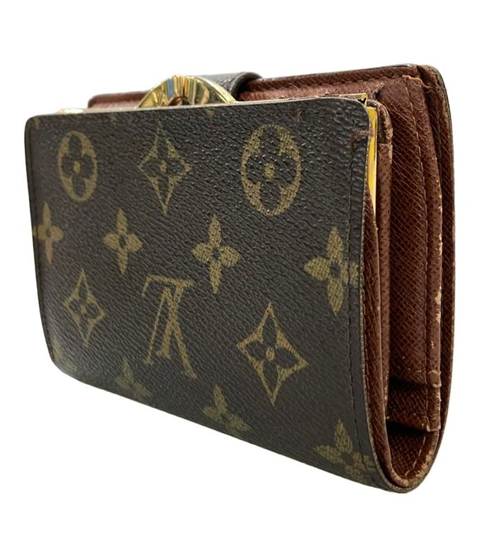 Louis Vuitton Bifold Wallet Clasp Canvas Monogram M61674 Women Louis Vuitton