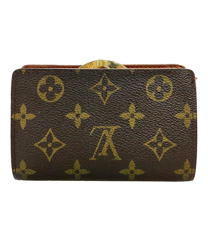 Louis Vuitton Bifold Wallet Clasp Canvas Monogram M61674 Women Louis Vuitton