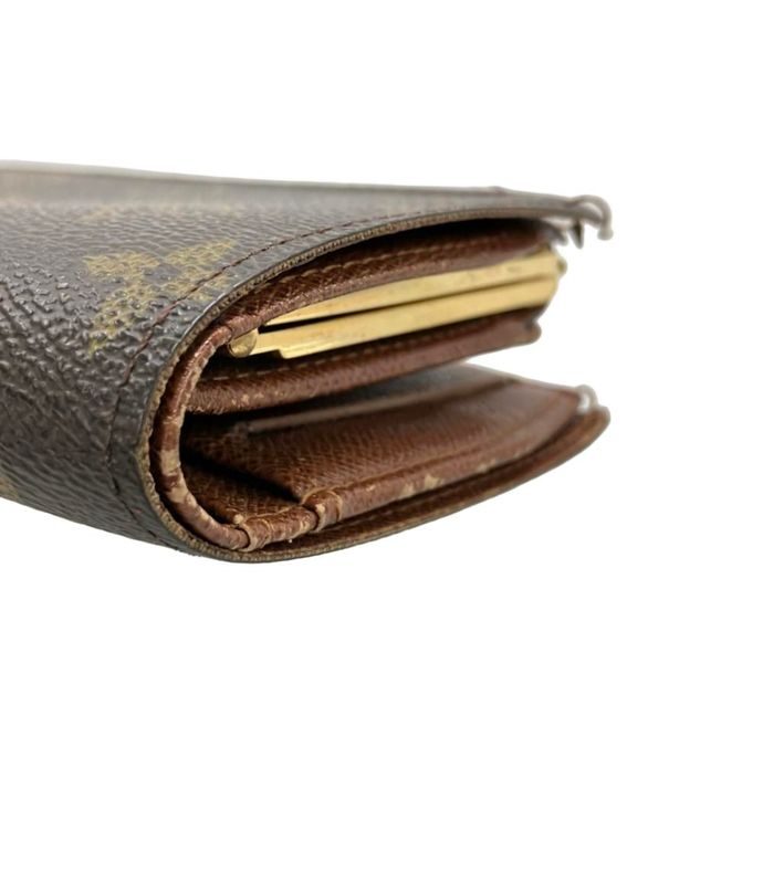 Louis Vuitton Bifold Wallet Clasp Canvas Monogram M61674 Women Louis Vuitton