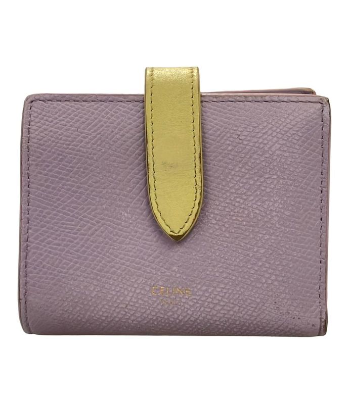 Celine Bifold Wallet Small Strap Wallet Leather Women's Celine