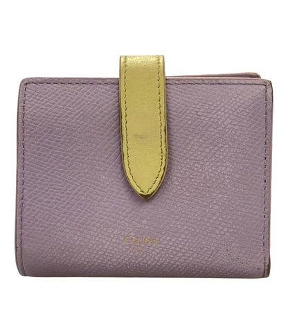 Celine Bifold Wallet Small Strap Wallet Leather Women's Celine