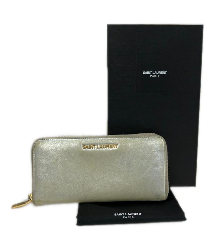 Saint Laurent Paris Round Zipper Long Wallet Women's Saint Laurent Paris