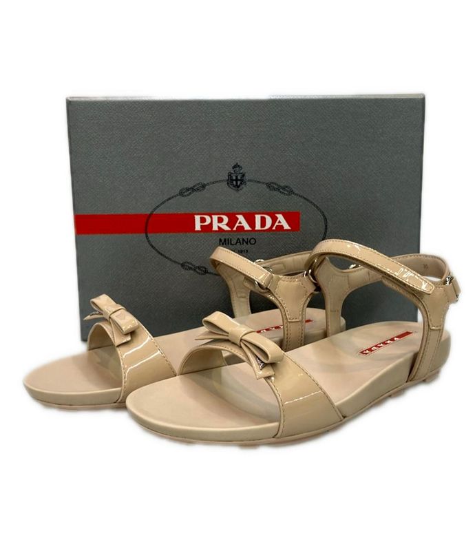Prada Nappa Leather Ankle Strap Sandals Calzature Baby 0x0659 Womens Size 35