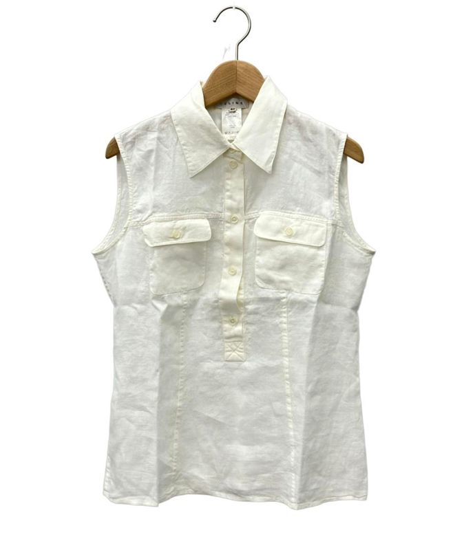 Celine Sleeveless Shirt Linen Women's Size 40 (M) Celine
