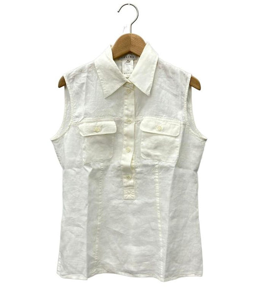Celine Sleeveless Shirt Linen Women's Size 40 (M) Celine