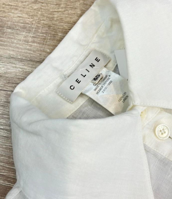 Celine Sleeveless Shirt Linen Women's Size 40 (M) Celine