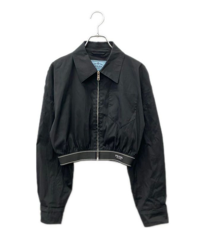 Prada Cropped Jacket Poplin Stretch Cropped Jacket P525mg S221 F62 Womens SIZE