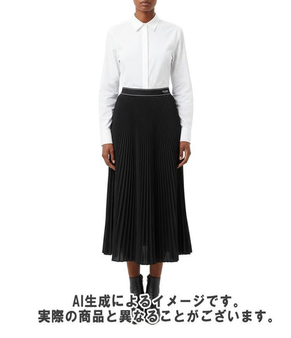 Prada Pleated Skirt Waist Logo Women's SIZE 40 (M) Prada