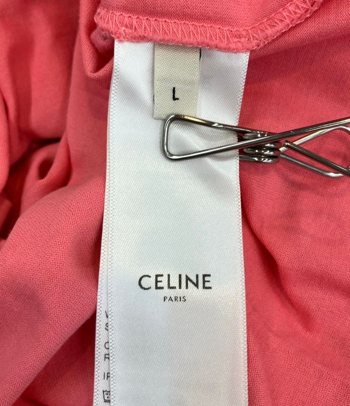 Celine Short Sleeve T-shirt Logo Men's Women's SIZE L Celine