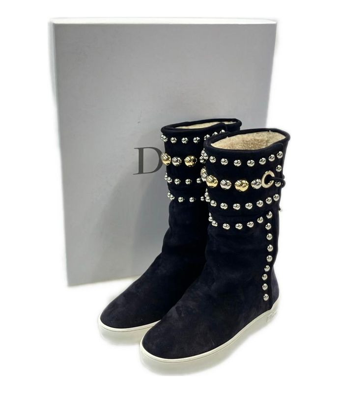 Christian Dior Mouton Boots Studded Women's SIZE 36 (M) Christian Dior