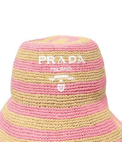 Prada Raffia Hat Striped Women's SIZE S Prada