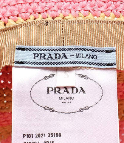 Prada Raffia Hat Striped Women's SIZE S Prada