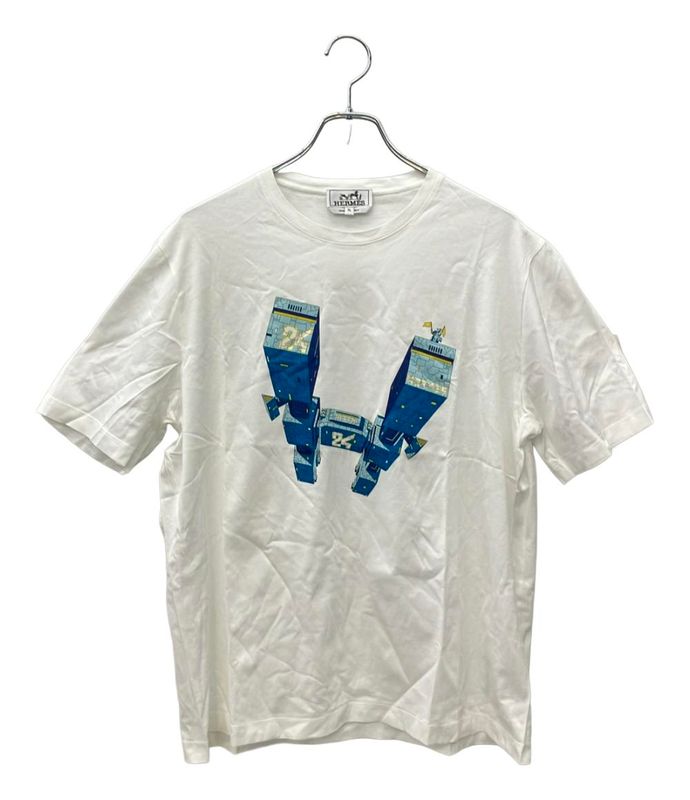 Hermes Short Sleeve T-shirt Imprime Odysee Crew Neck Men's SIZE XL Hermes