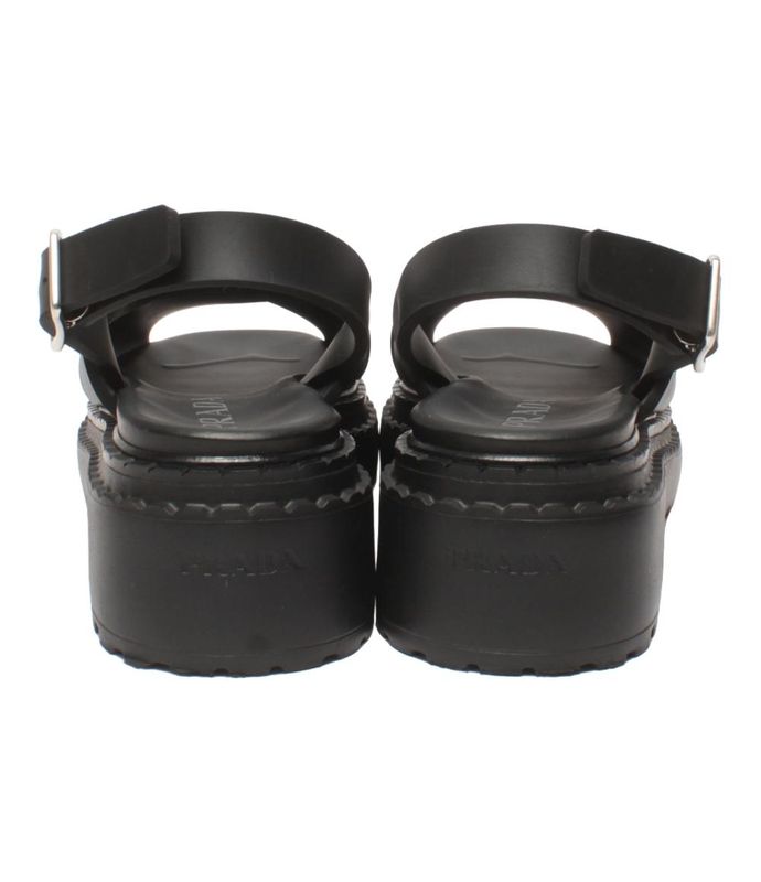 Prada Monolith Rubber Sandals Thick Sole 1x382n 3LKK Women's SIZE 37 23.5cm