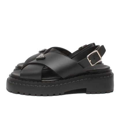 Prada Monolith Rubber Sandals Thick Sole 1x382n 3LKK Women's SIZE 37 23.5cm