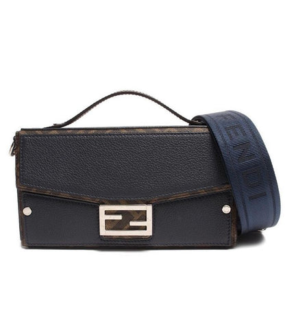 Fendi Crossbody Bag Shoulder Bag Ff Logo Silver Hardware Baguette Soft Trunk