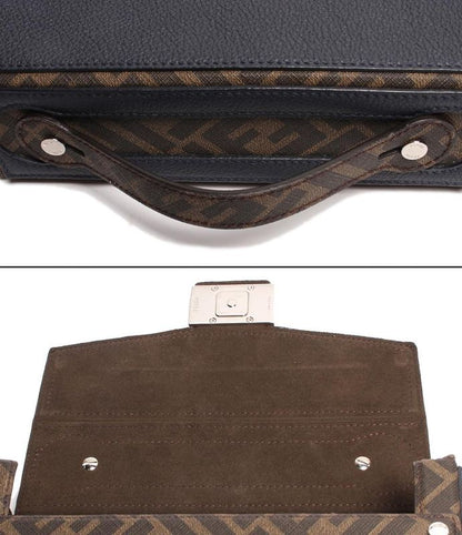 Fendi Crossbody Bag Shoulder Bag Ff Logo Silver Hardware Baguette Soft Trunk