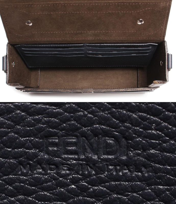 Fendi Crossbody Bag Shoulder Bag Ff Logo Silver Hardware Baguette Soft Trunk