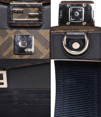 Fendi Crossbody Bag Shoulder Bag Ff Logo Silver Hardware Baguette Soft Trunk