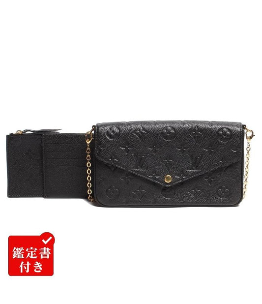 Louis Vuitton Chain Leather Wallet Gold Hardware Pochette Felicie M82477 Women