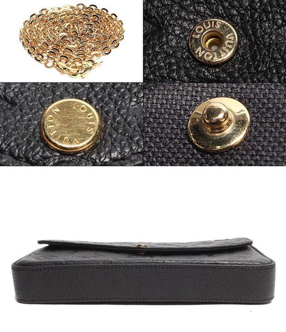 Louis Vuitton Chain Leather Wallet Gold Hardware Pochette Felicie M82477 Women