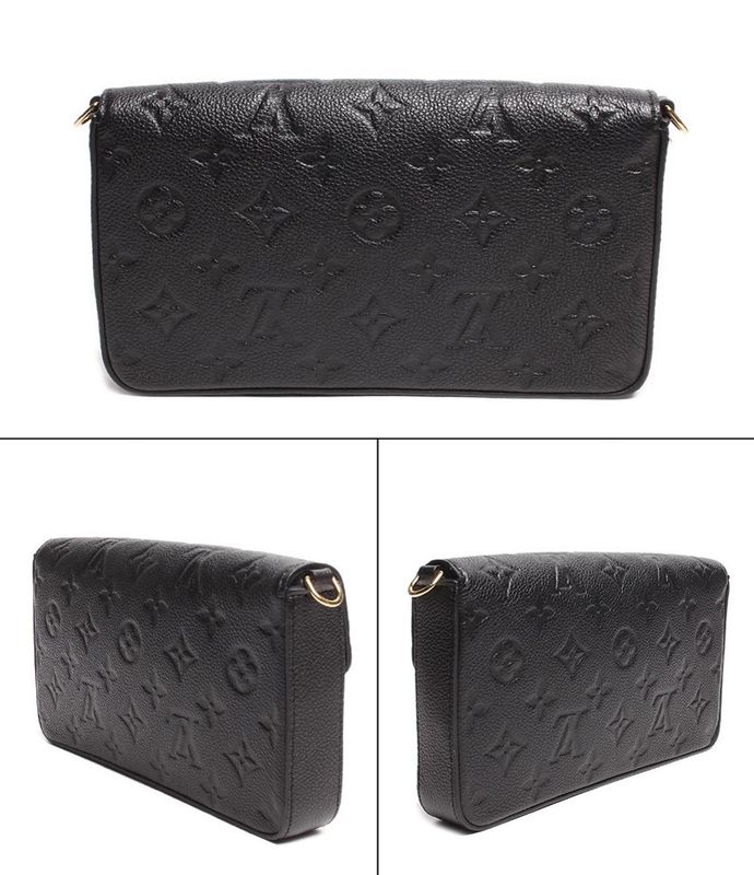 Louis Vuitton Chain Leather Wallet Gold Hardware Pochette Felicie M82477 Women